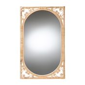 bali & pari Isley Modern Bohemian Natural Brown Rattan Accent Wall Mirror